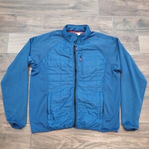 Orvis Jacket Mens Extra Large Blue Quilted Hiking Hike Outdoors‎ Full Zip